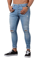 Jeans ganga desgastada Slim Fit