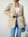 Blazer feminino com lapela temperamento