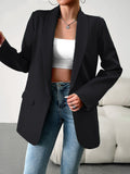 Blazer feminino com lapela temperamento